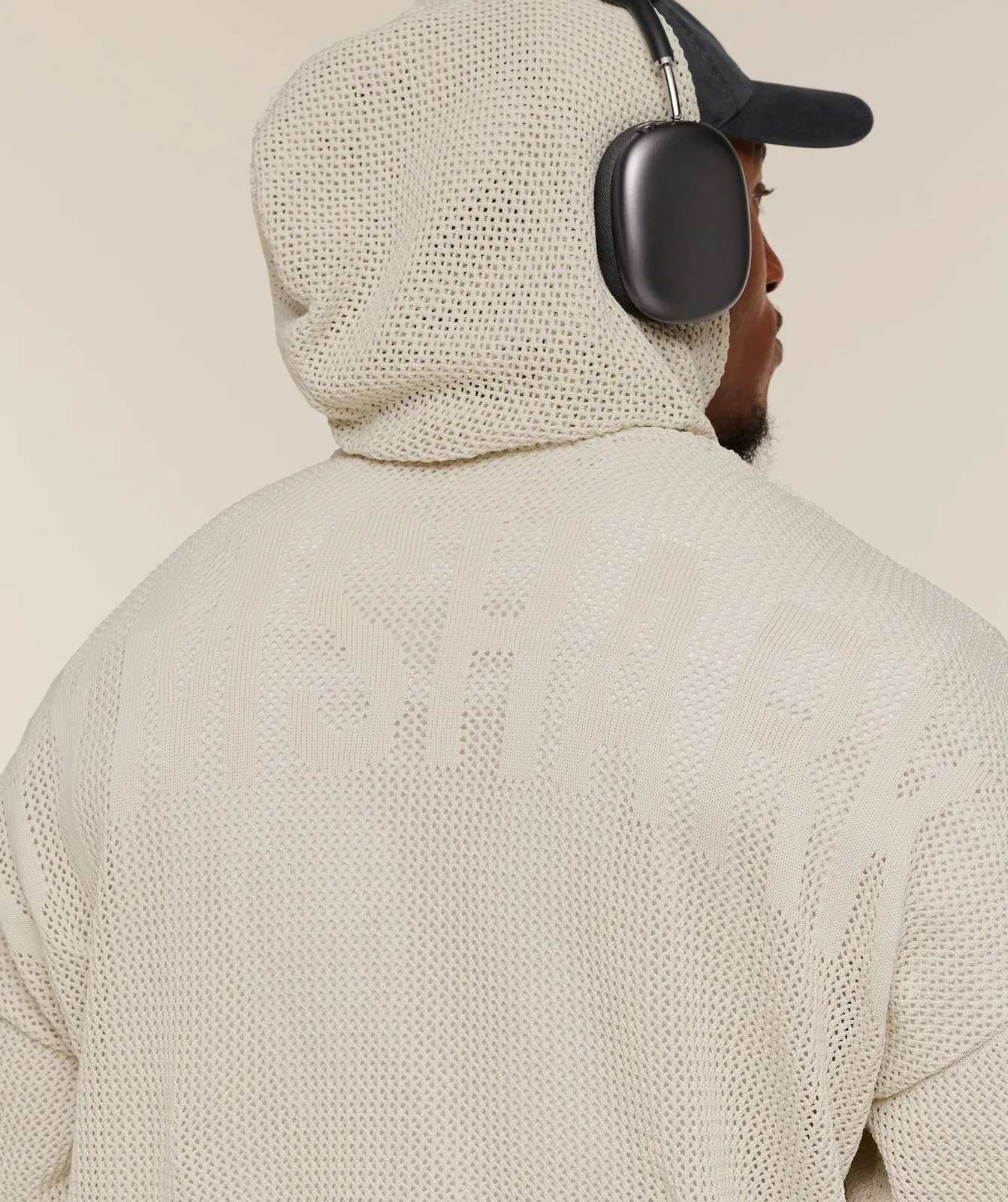 Gymshark Collective Crochet Style Hoodie Tinted White