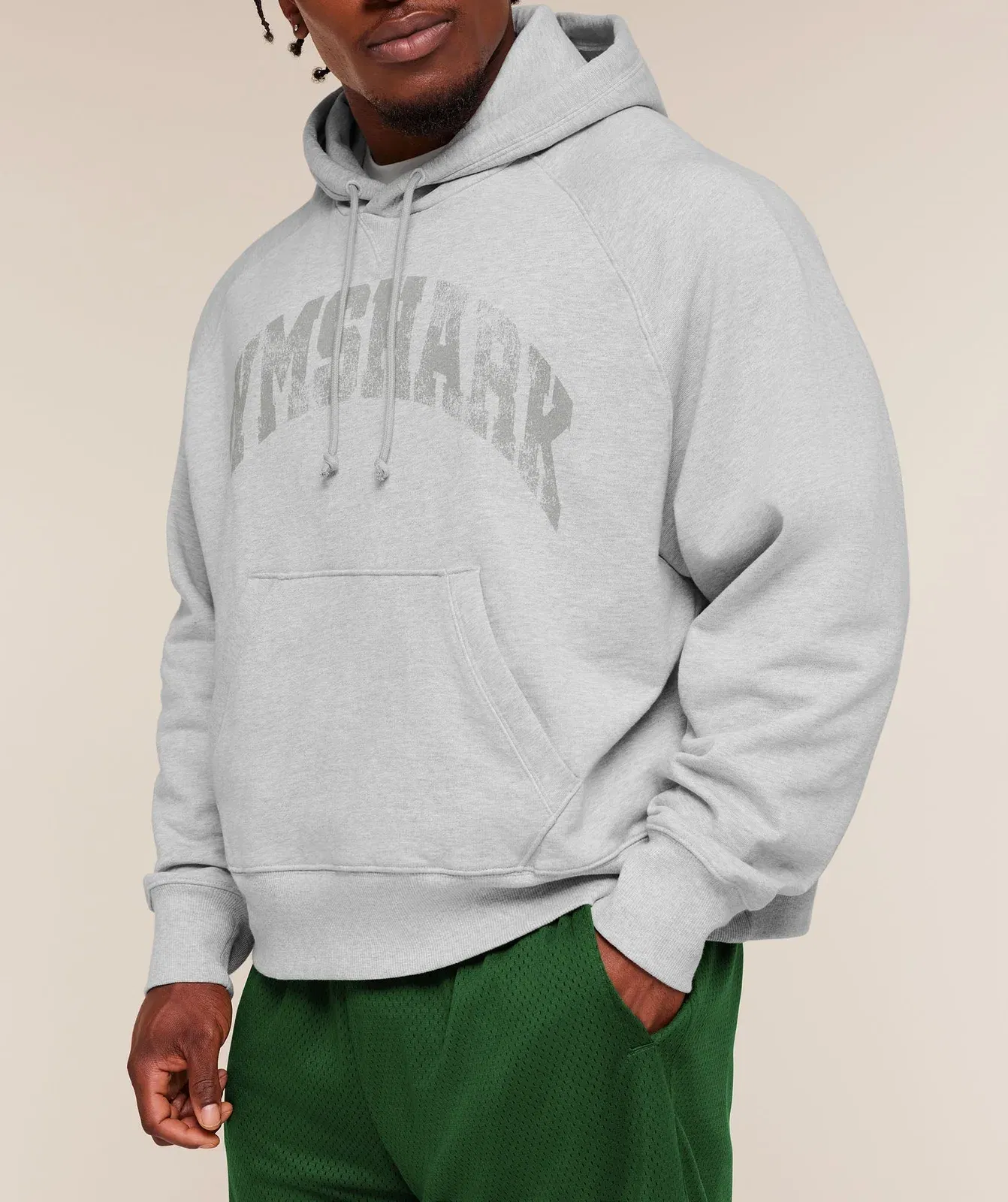 Gymshark Retro Collegiate Graphic Hoodie Bros Soft Grey Marl