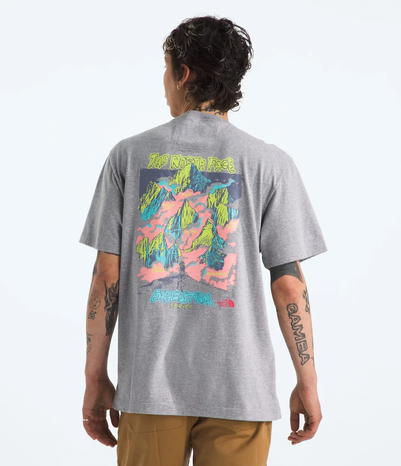 The North Face Men’s TNF™ Essential Expedition Series Short-Sleeve Tee—Graphic TNF Pale Grey Heather
