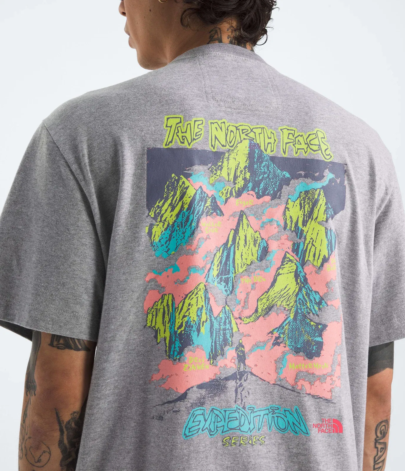 The North Face Men’s TNF™ Essential Expedition Series Short-Sleeve Tee—Graphic TNF Pale Grey Heather