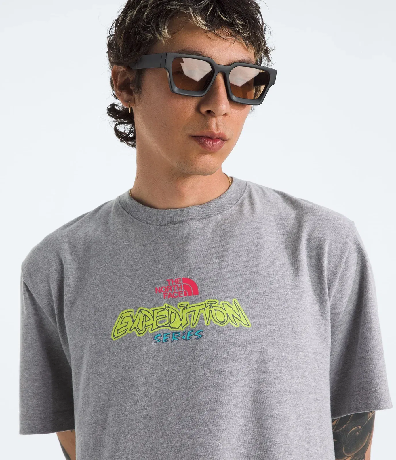 The North Face Men’s TNF™ Essential Expedition Series Short-Sleeve Tee—Graphic TNF Pale Grey Heather