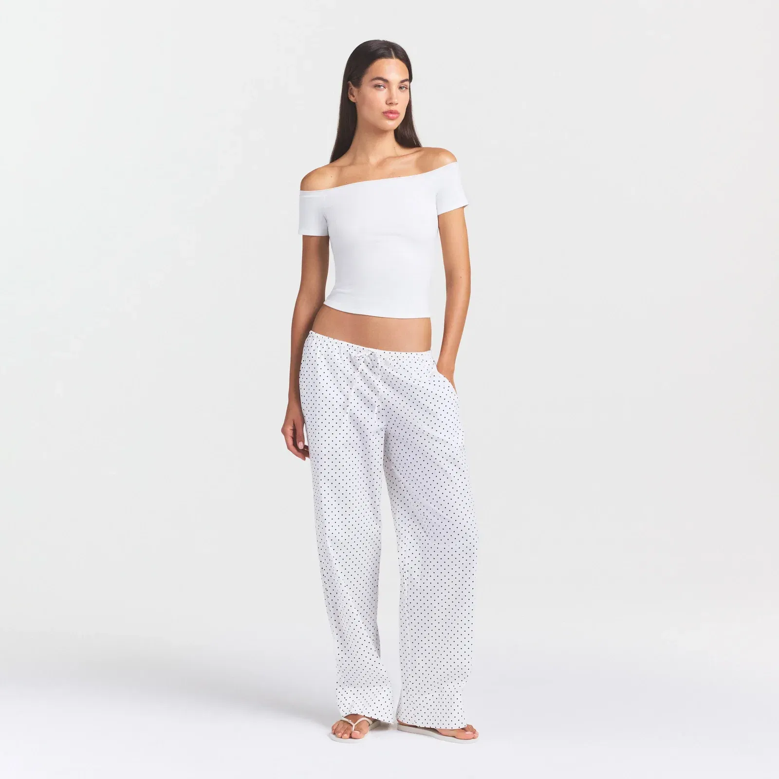 Cotton Jersey Off the Shoulder Top