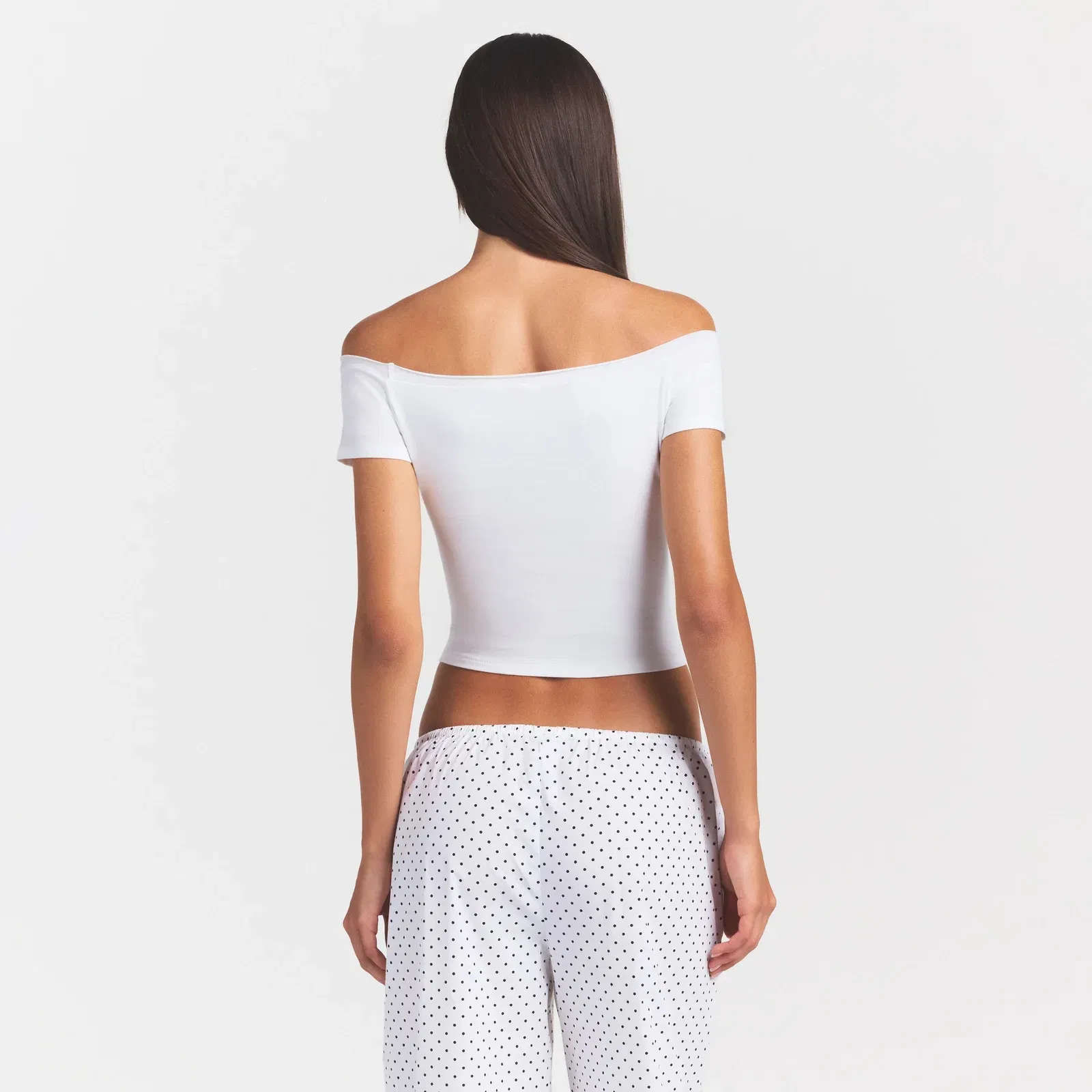 Cotton Jersey Off the Shoulder Top