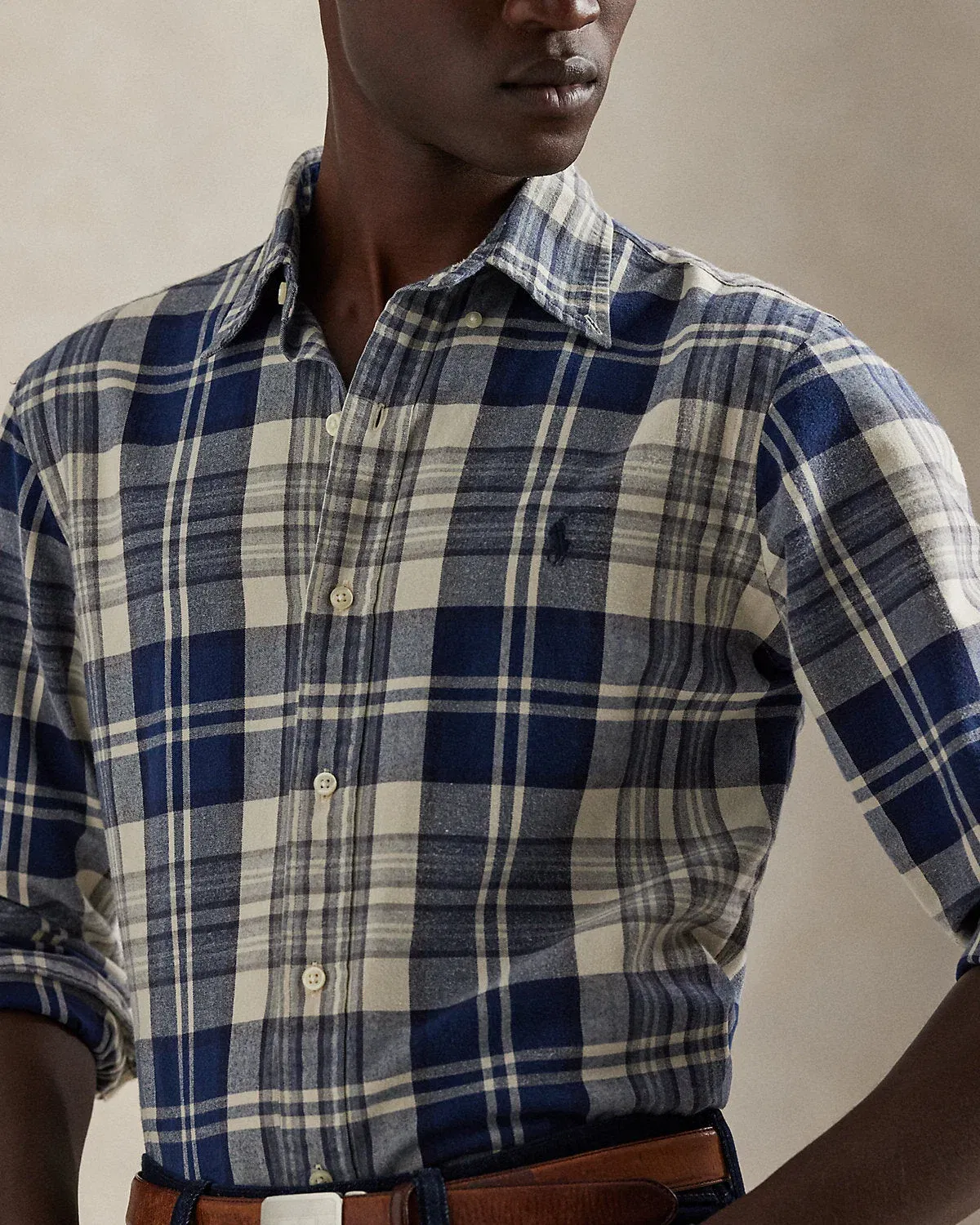 Ralph Lauren Classic Fit Plaid Brushed Oxford Shirt