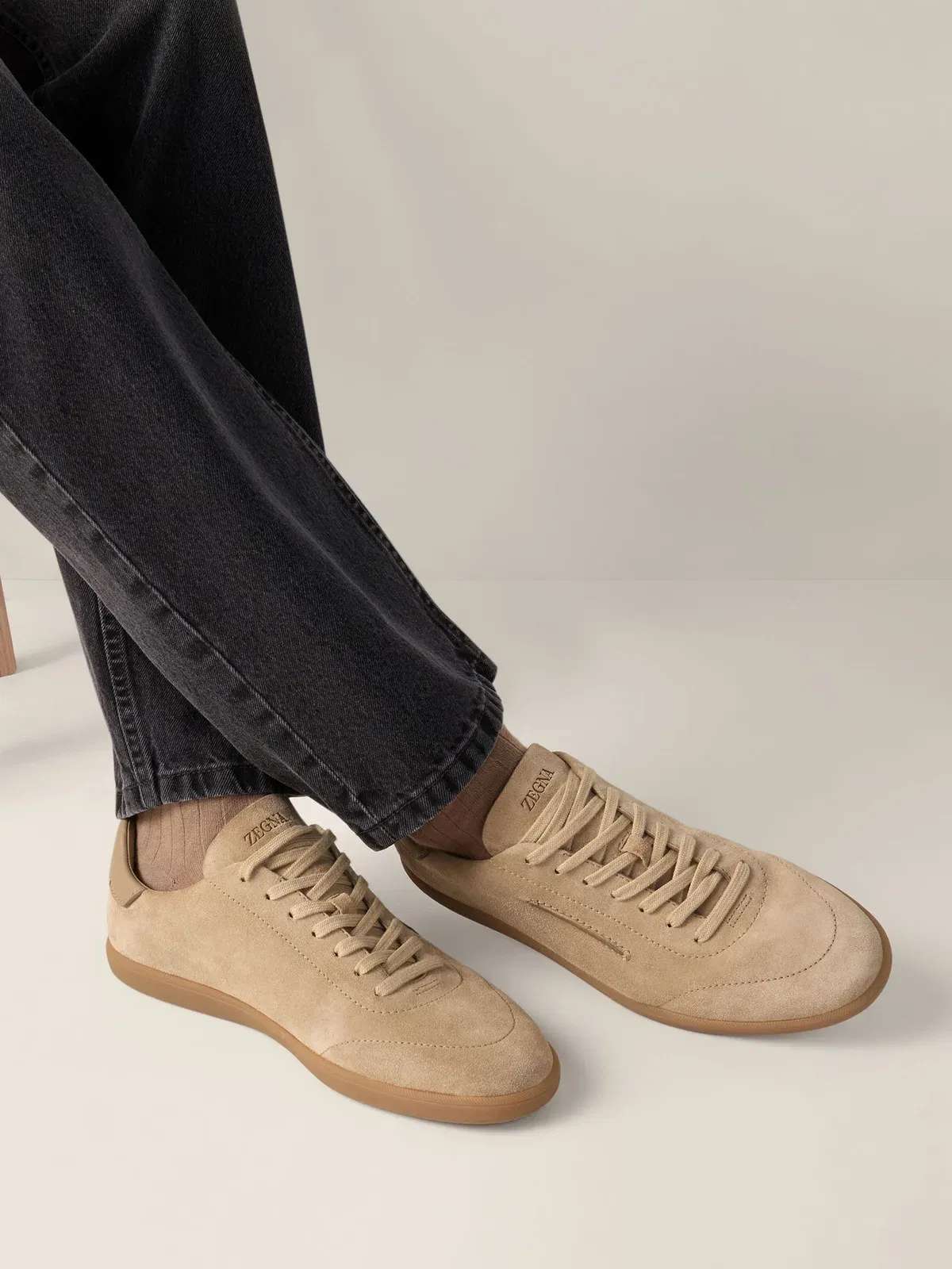 Zegna Beige 232 Suede Sneakers