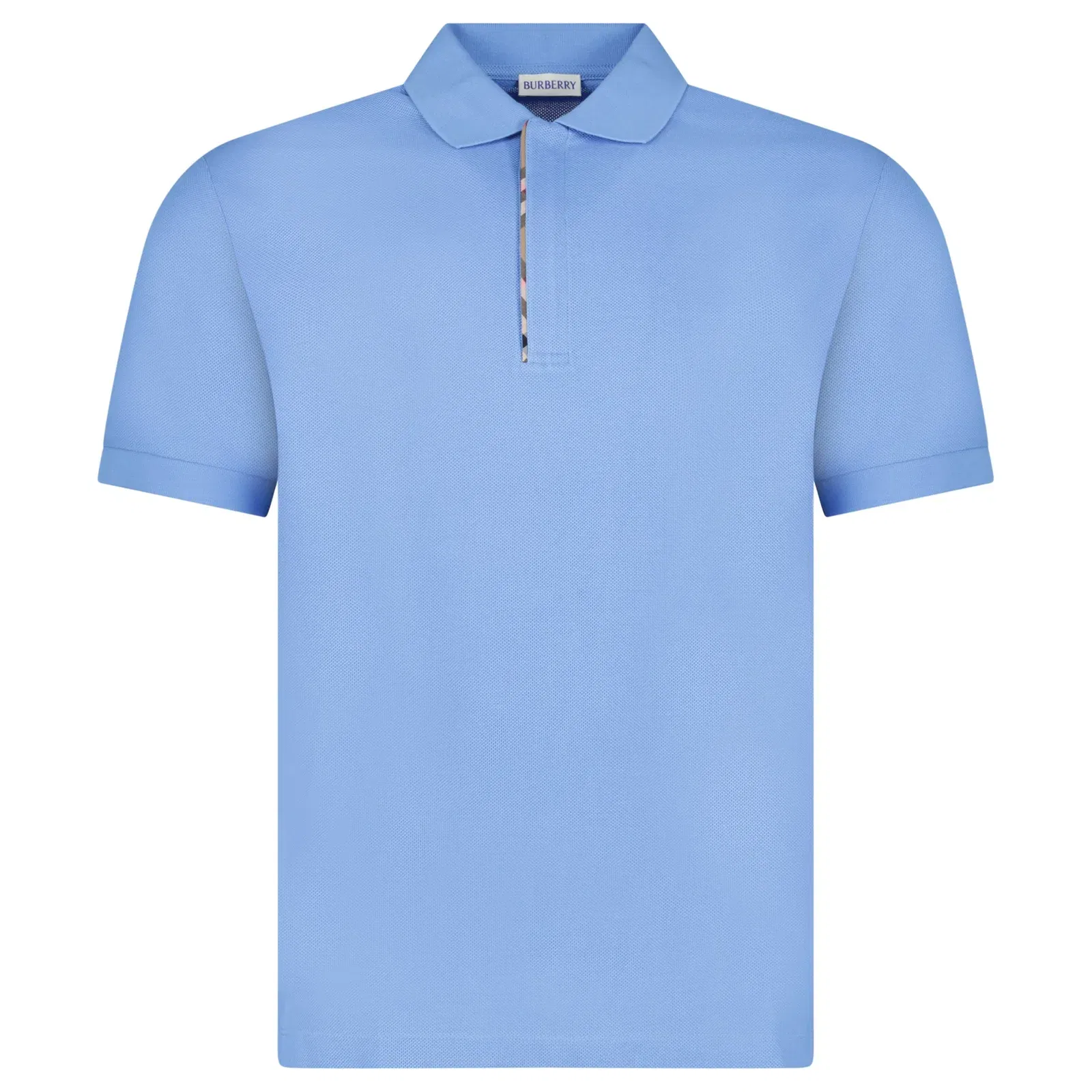 Burberry ‘Hartford’ Zip Check Polo Blue