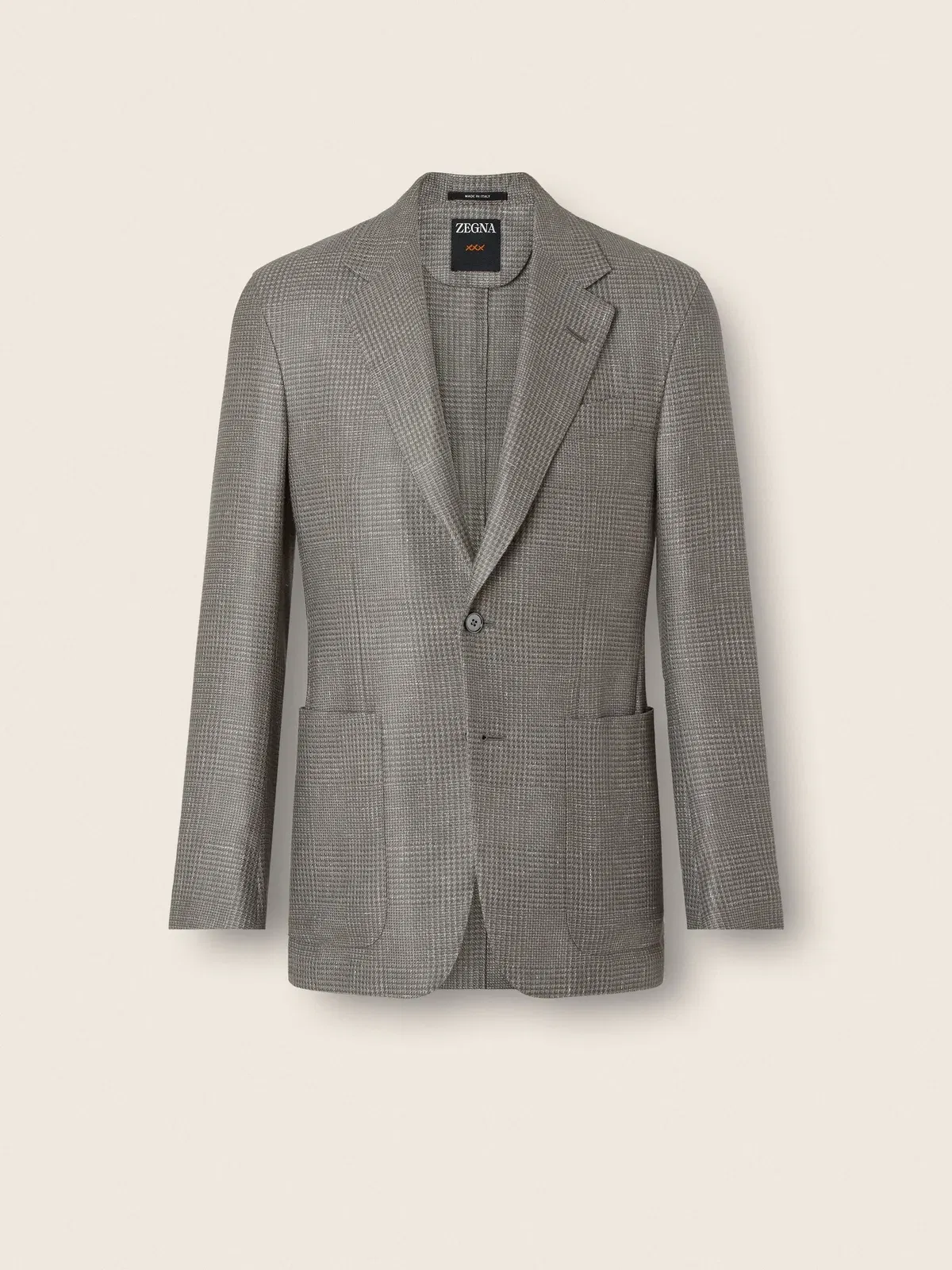 Zegna Dark Taupe Cashmere Silk And Linen Jacket