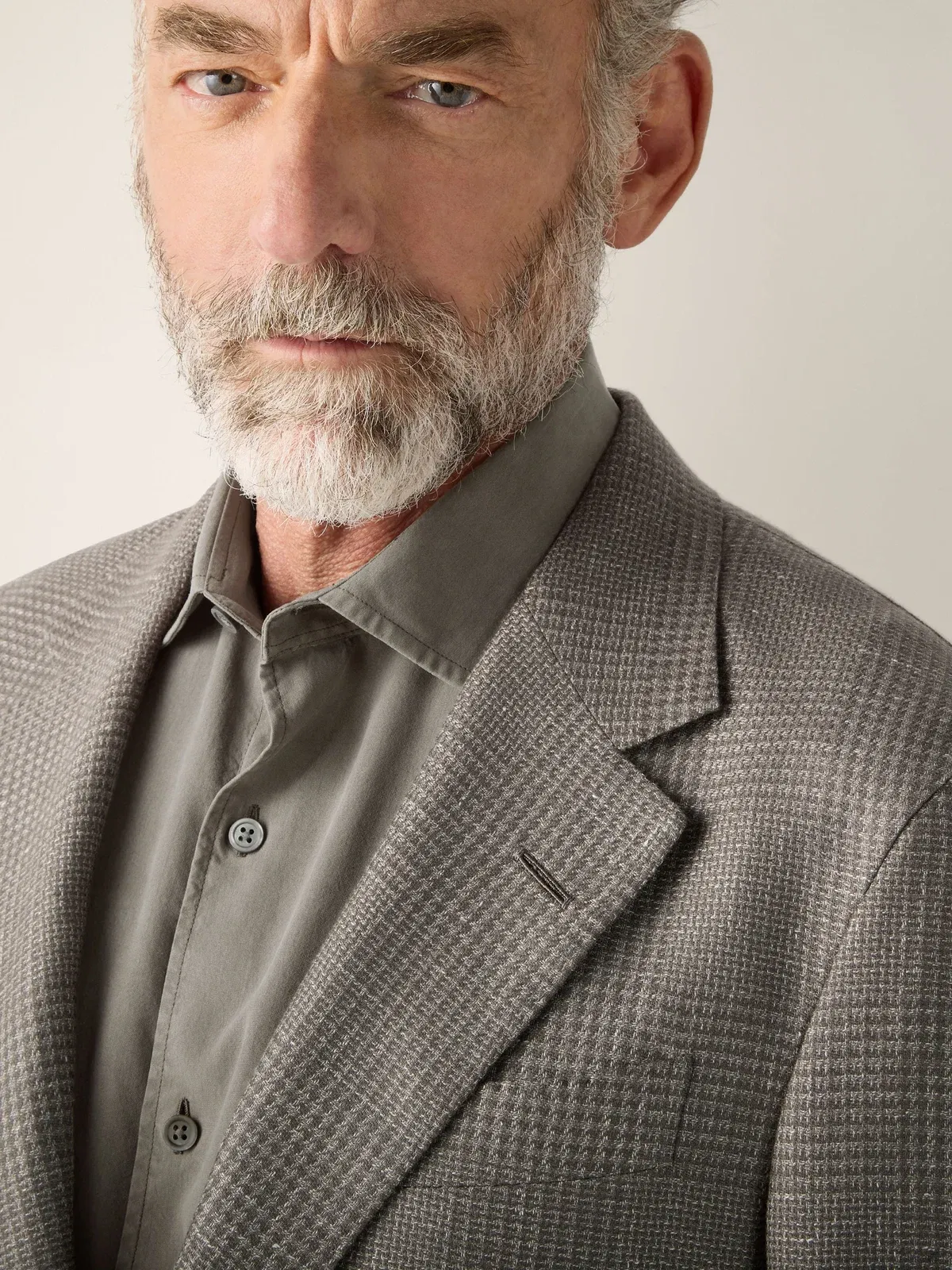 Zegna Dark Taupe Cashmere Silk And Linen Jacket