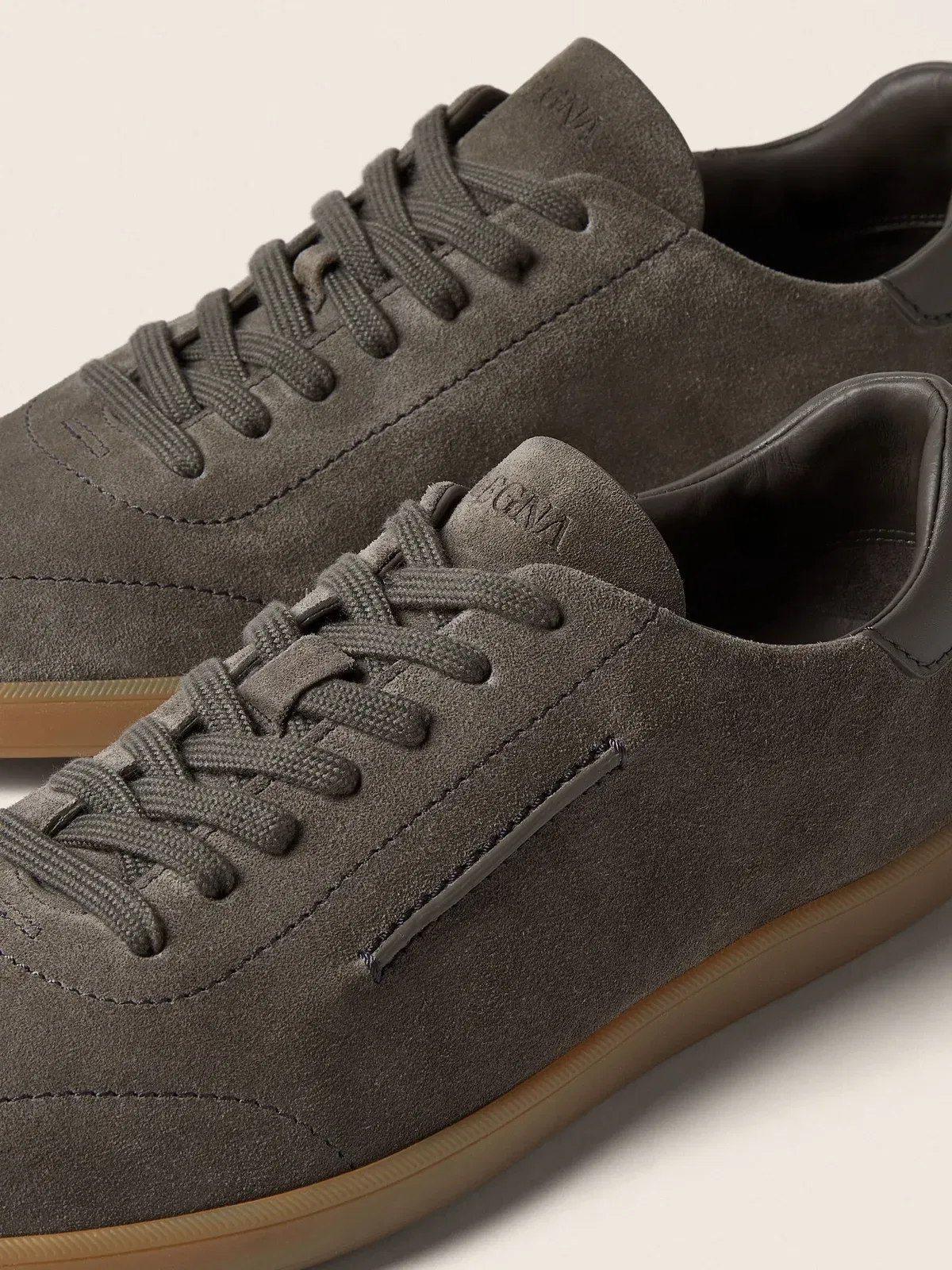Zegna Dark Taupe 232 Suede Sneakers