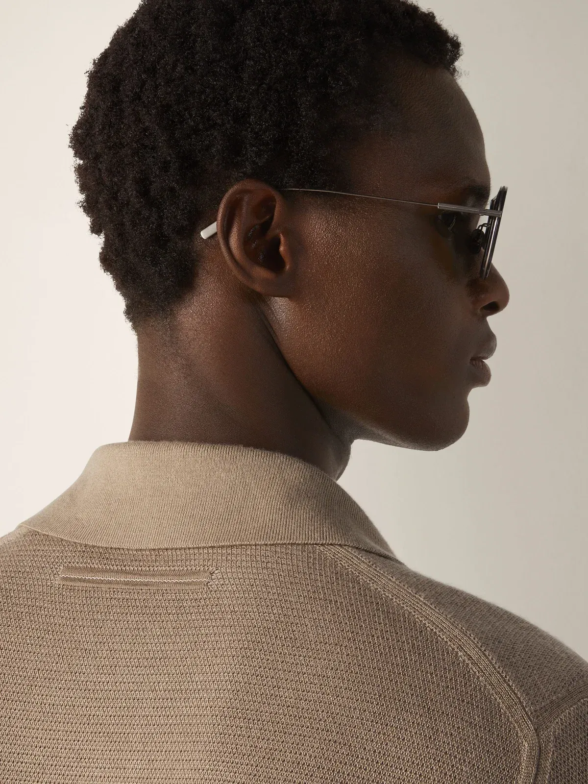Zegna Light Taupe Cashmere And Silk Polo Shirt