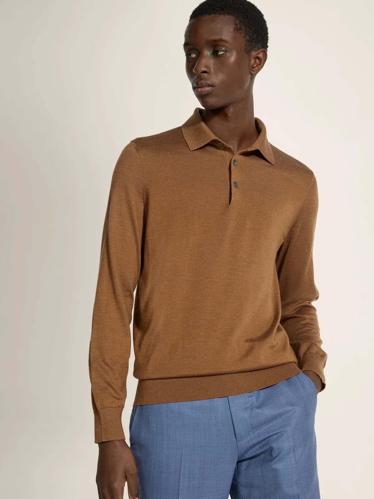 Zegna Dark Foliage Mlange Cashseta Polo Shirt