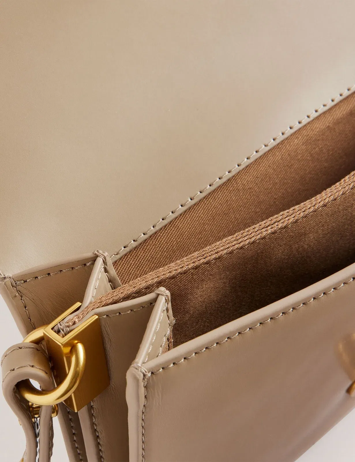 Ted Baker Kkaysa Leather Twist Lock Small Crossbody Bag Taupe Women's
