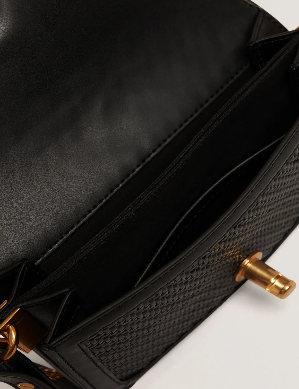 Ted Baker Walkerr Woven Twist Lock Small Crossbody Bag Black Women's