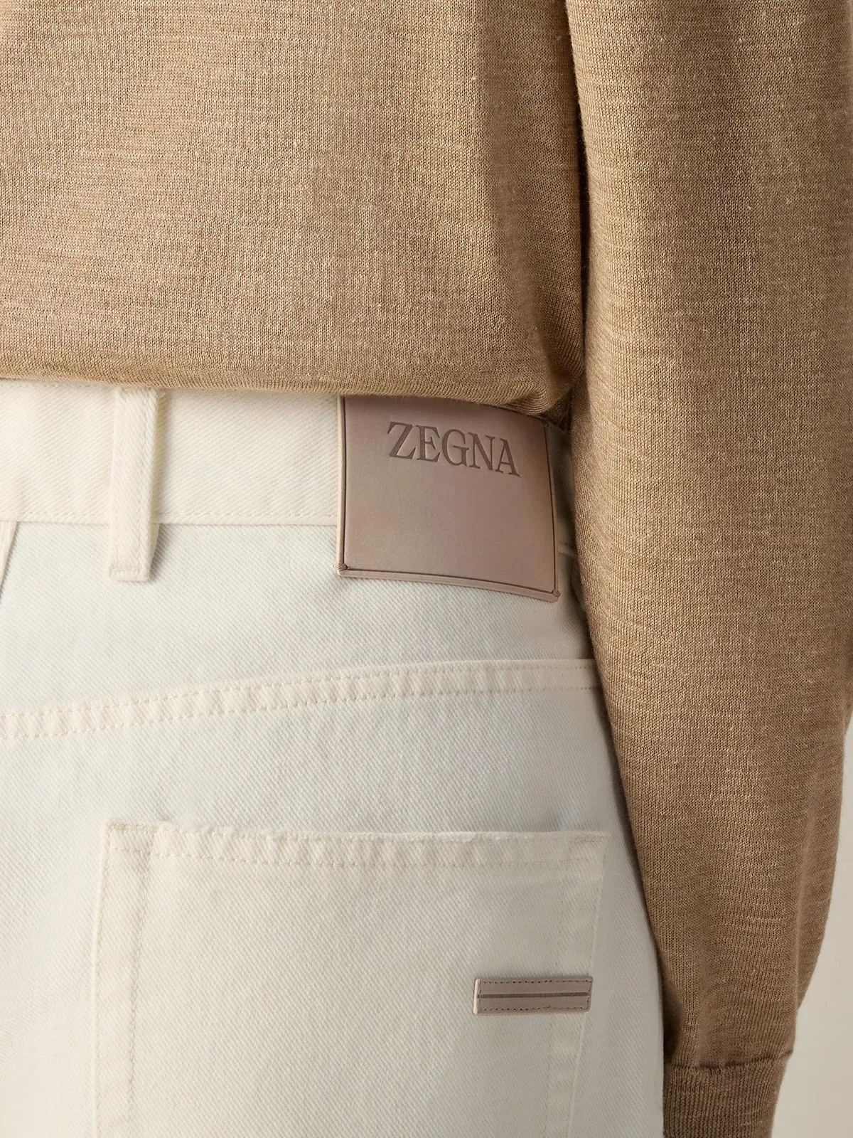 Zegna White Stone-Washed Cotton Roccia Jeans