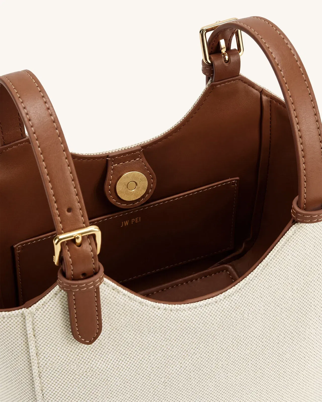 Jw Pei Ines Padlock Tote Bag Brown Canvas
