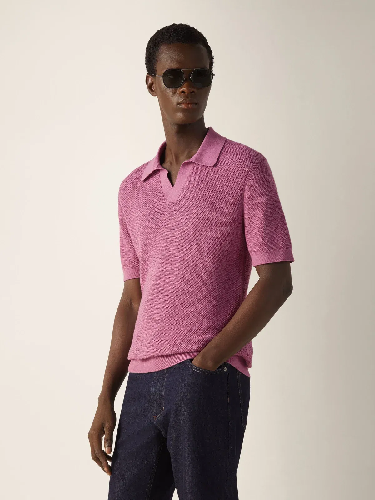 Zegna Pink Premium Cotton Polo Shirt