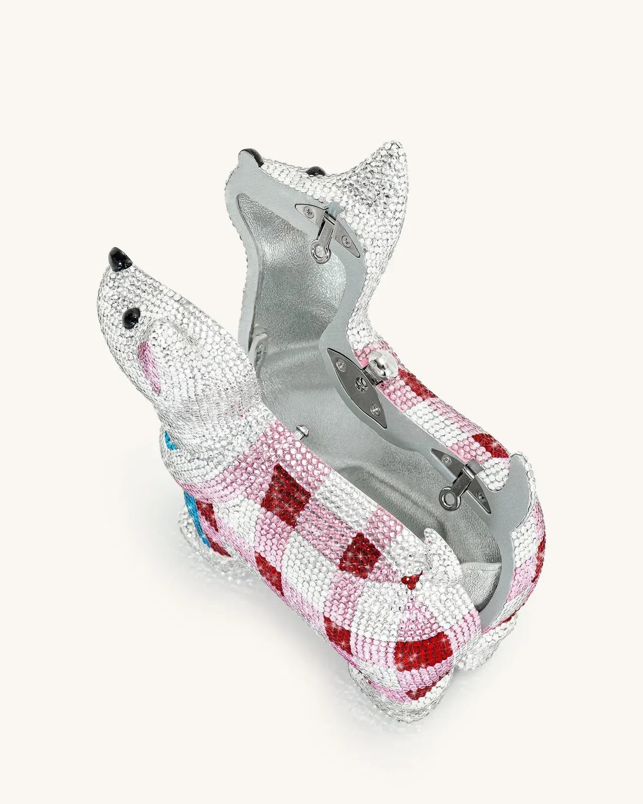 Jw Pei Eden Puppy Shape Faux Crystal Clutch White