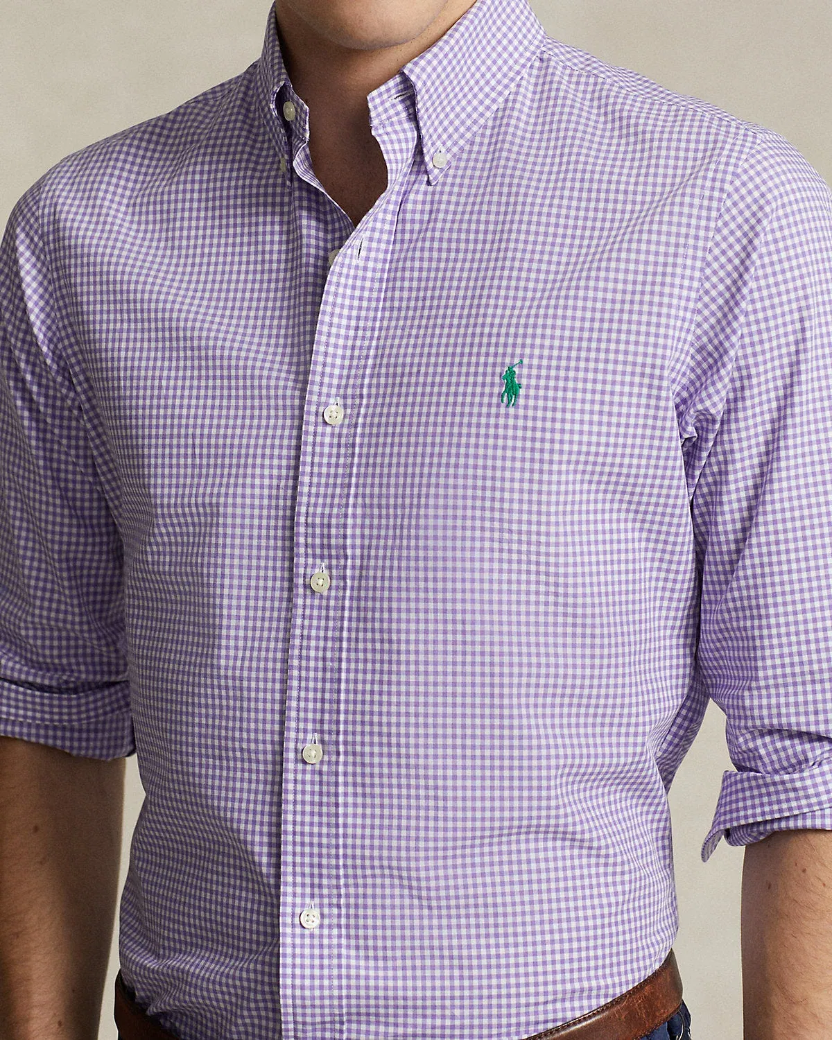 Ralph Lauren Classic Fit Gingham Stretch Poplin Shirt