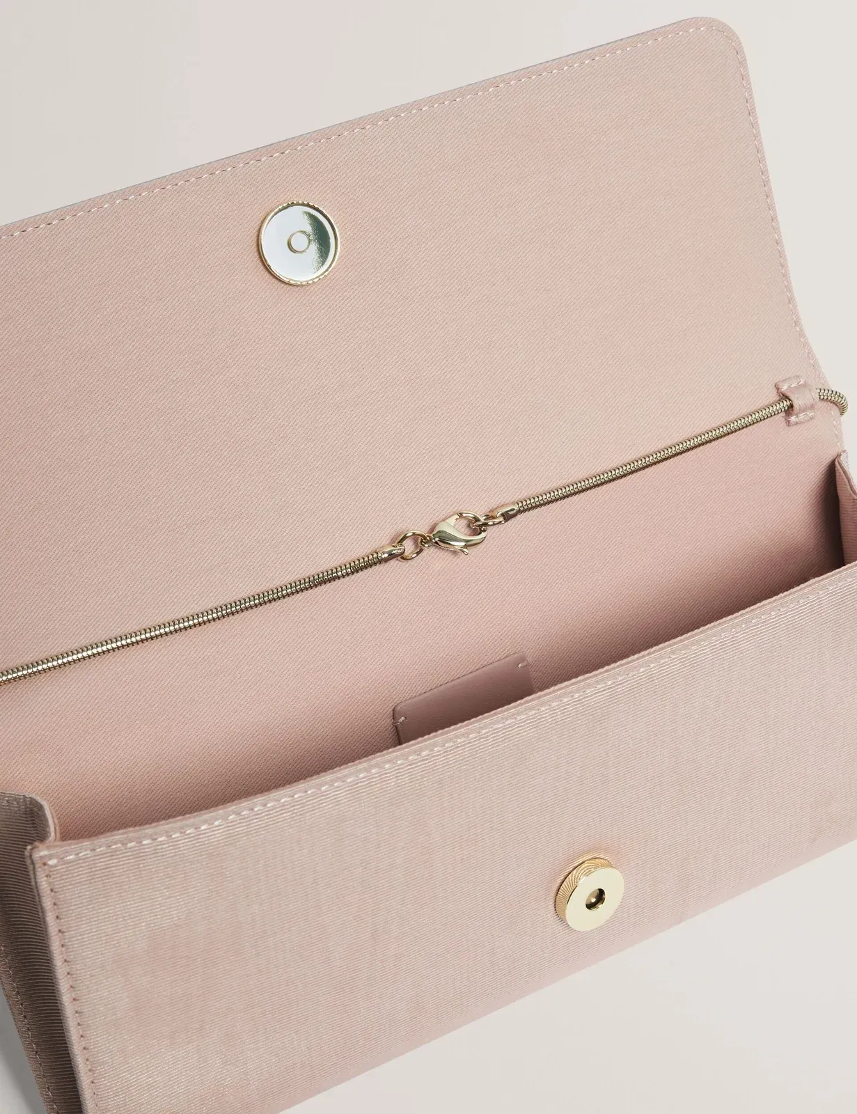 Ted Baker Maliisa Moire Baguette Foldover Clutch Bag Light Pink Women's