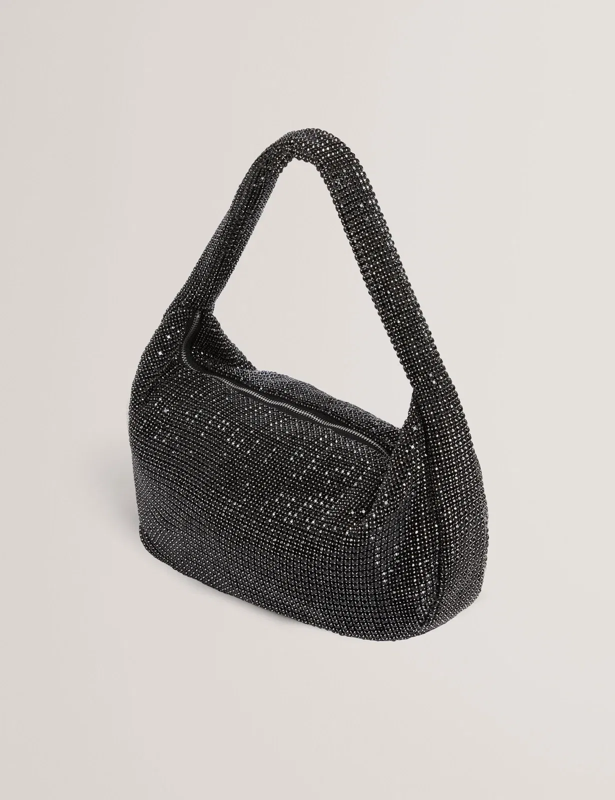 Ted Baker Crystta Crystal Embellished Large Slouch Shoulder Bag Black Women's