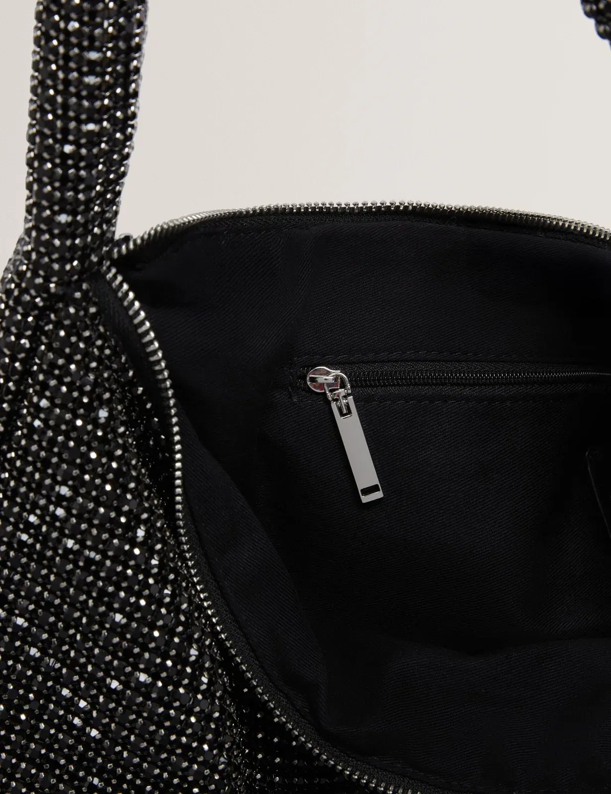 Ted Baker Crystta Crystal Embellished Large Slouch Shoulder Bag Black Women's