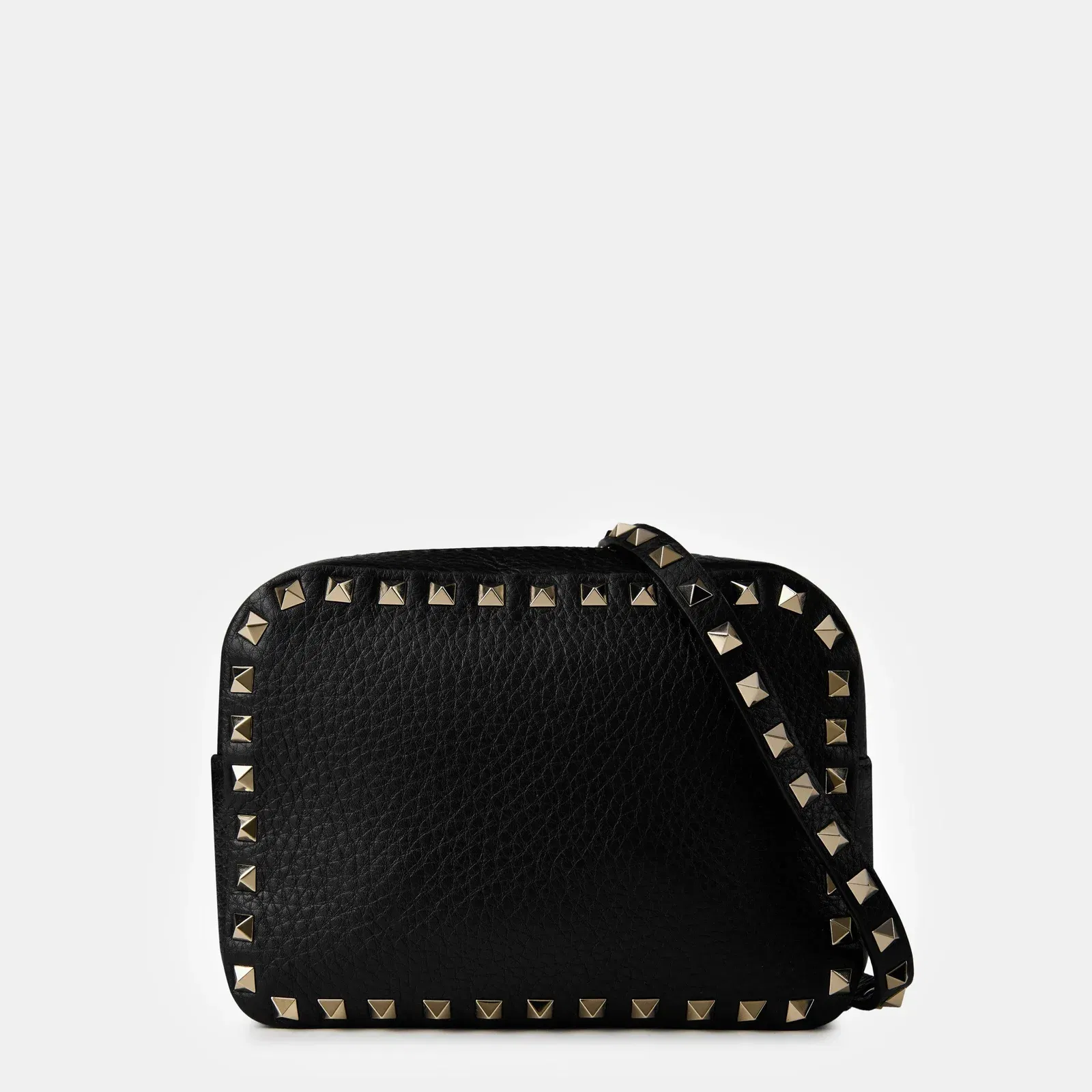 Rockstud Grained Leather Crossbody Bag