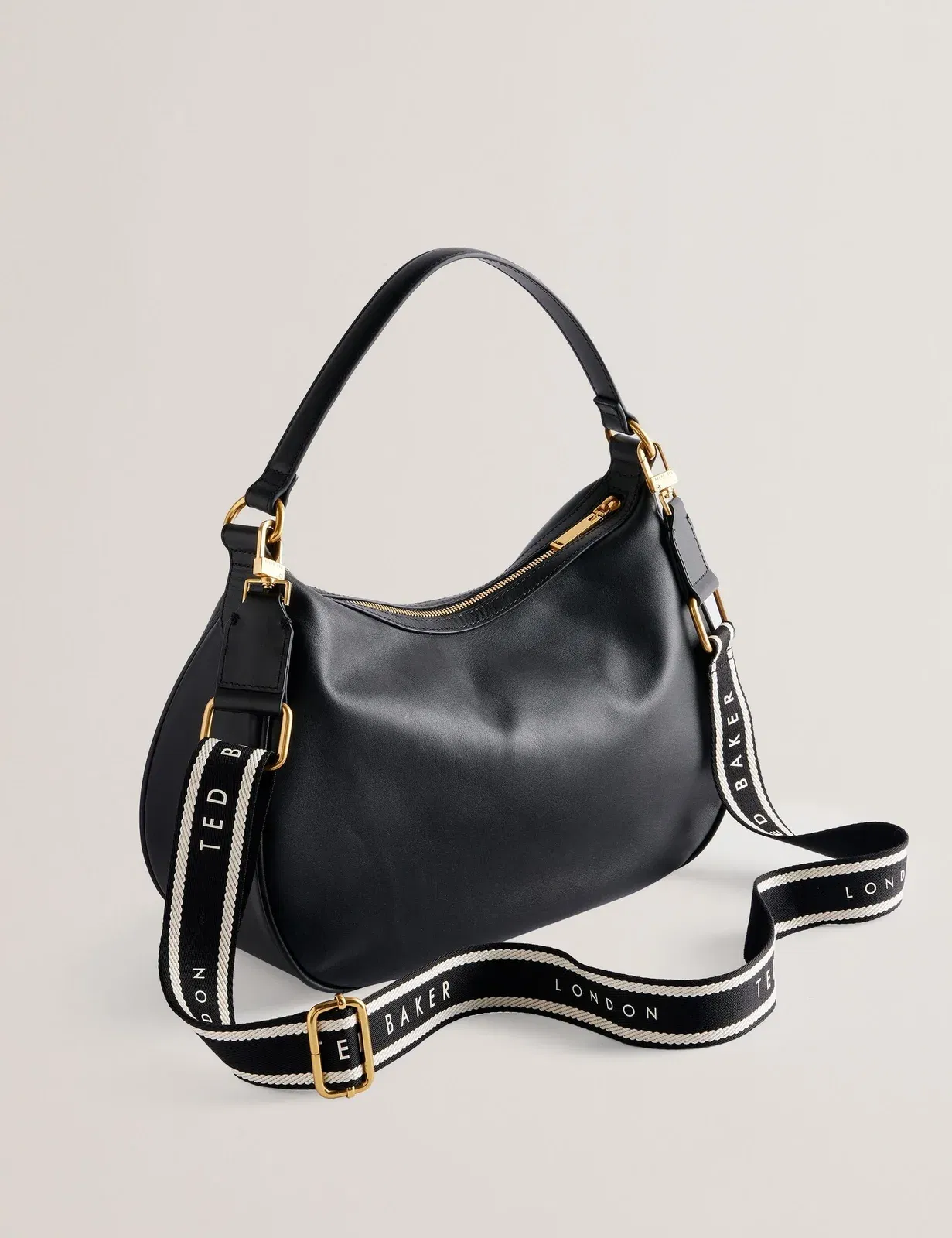 Ted Baker Esiah Webbing Slouchy Hobo Bag Black Women's