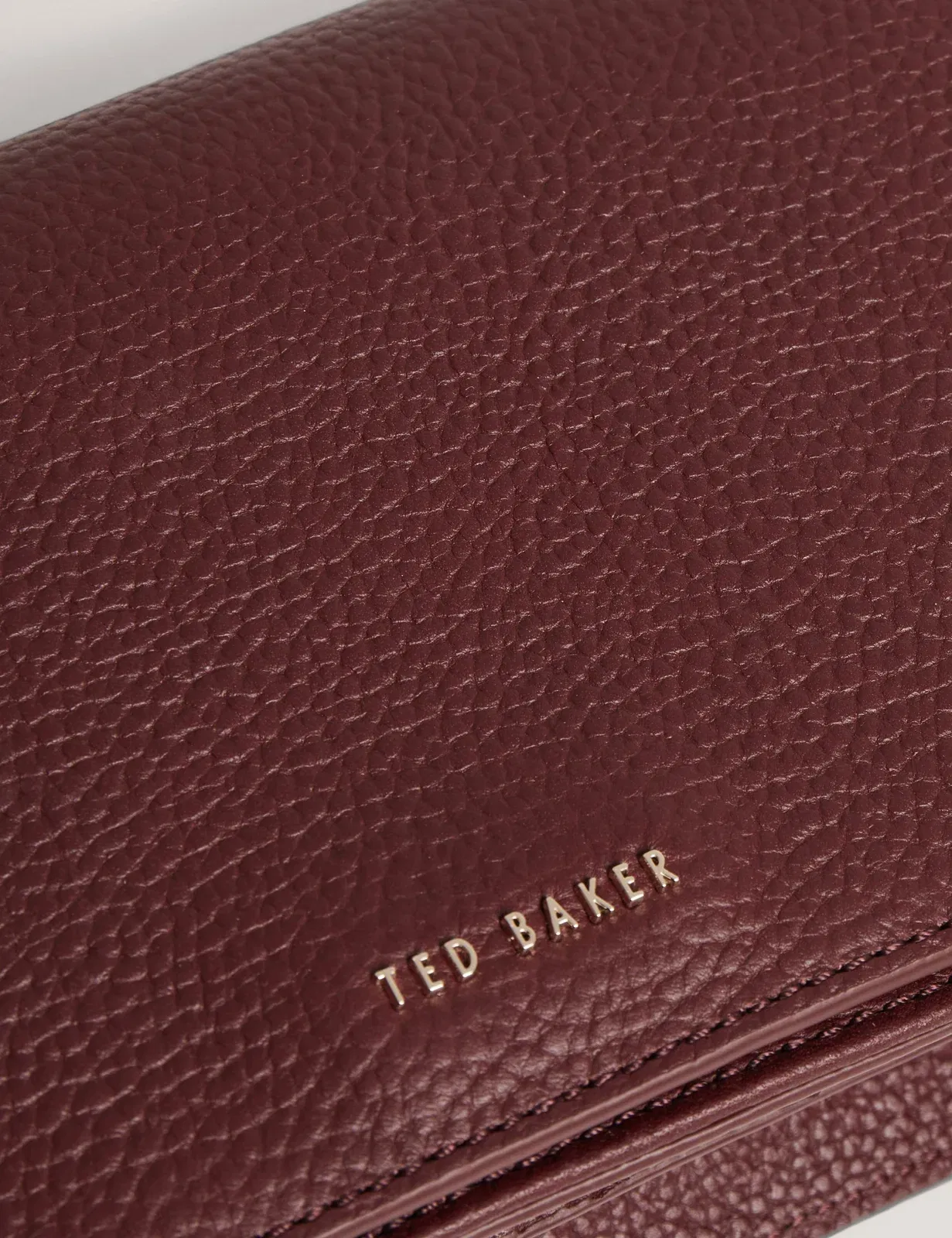 Ted Baker Twyyla Leather Foldover Baguette Shoulder Bag Oxblood Women's