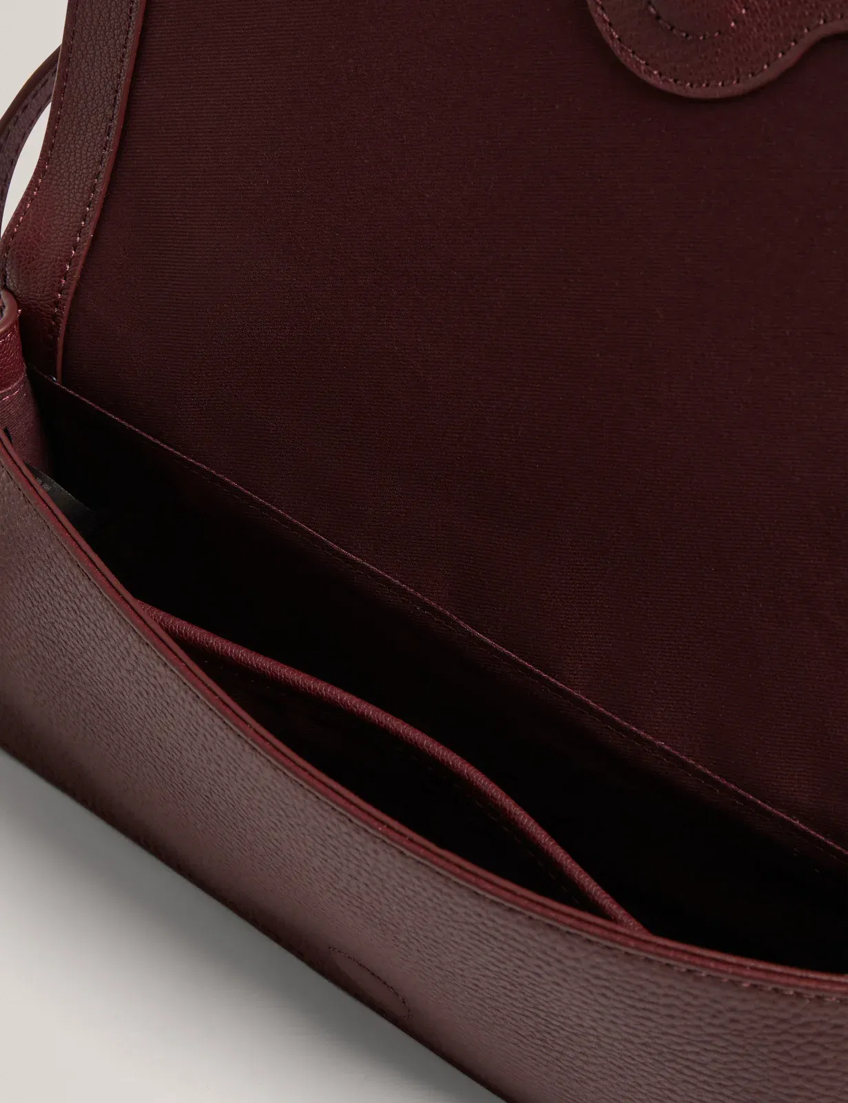 Ted Baker Twyyla Leather Foldover Baguette Shoulder Bag Oxblood Women's