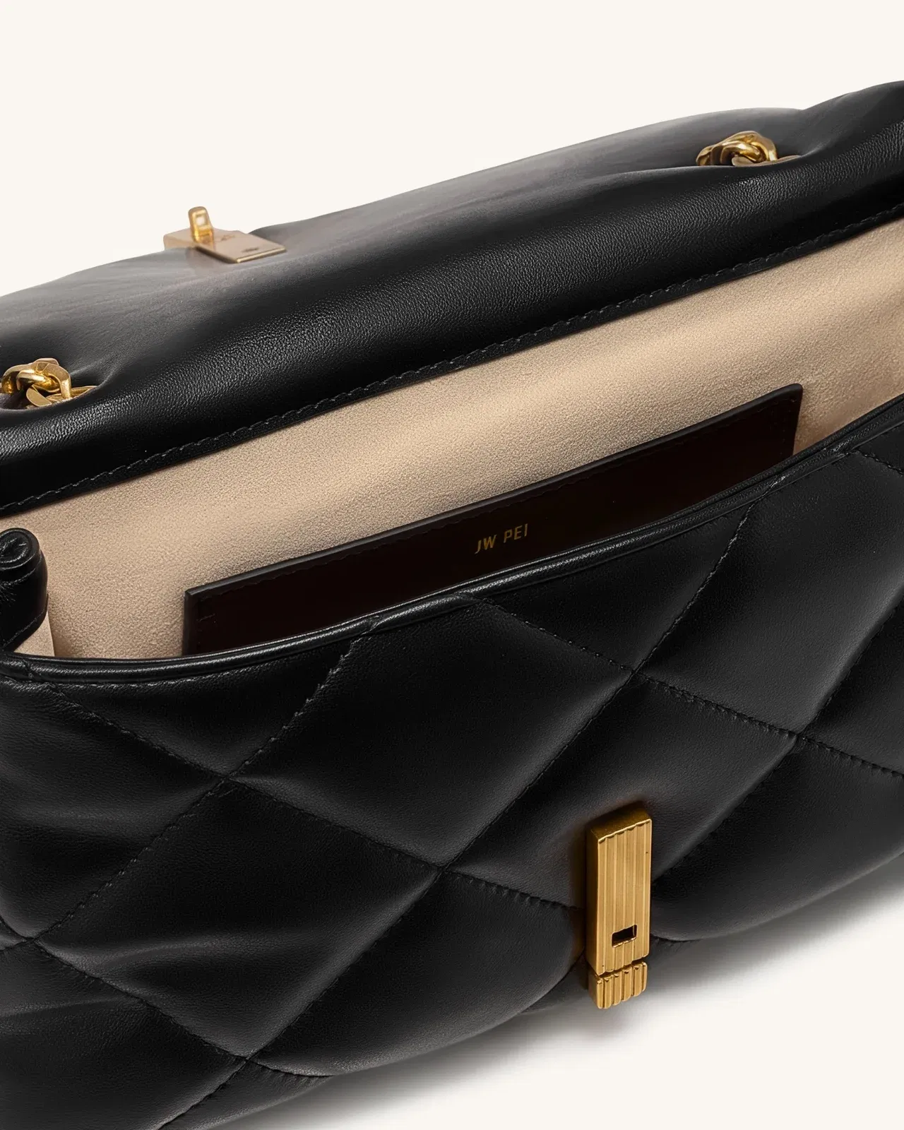 Jw Pei Valerie Puffy Bar Lock Shoulder Bag Black