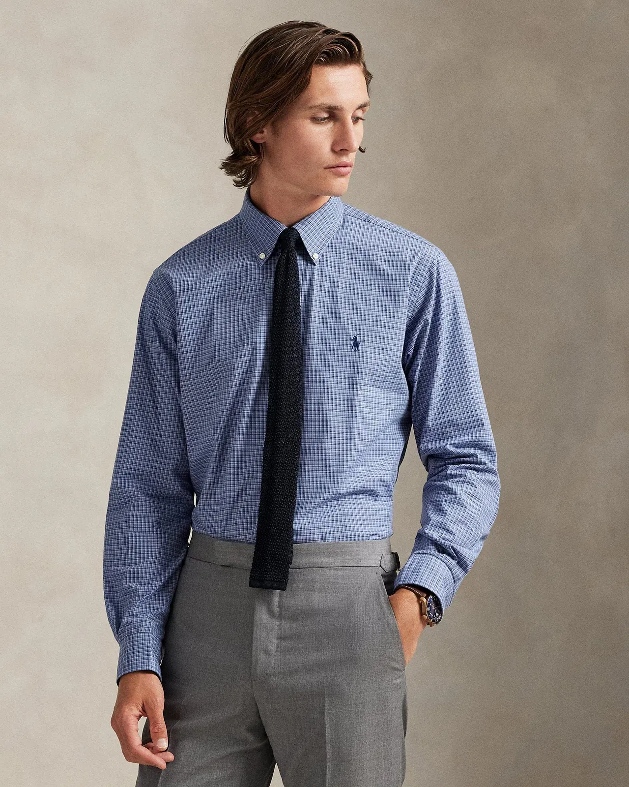 Ralph Lauren Classic Fit Checked Stretch Poplin Shirt