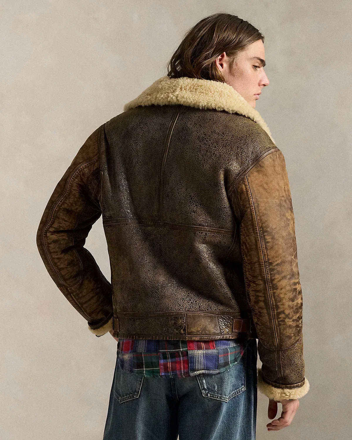 Ralph Lauren LeatherTrim Shearling Flight Jacket