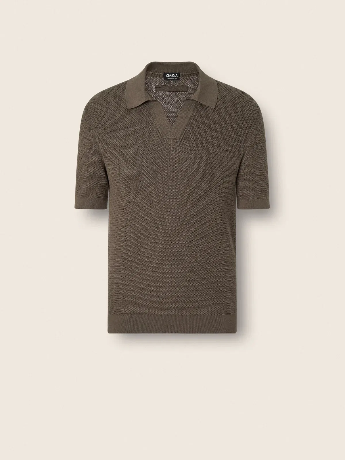 Zegna Dark Taupe Premium Cotton Polo Shirt