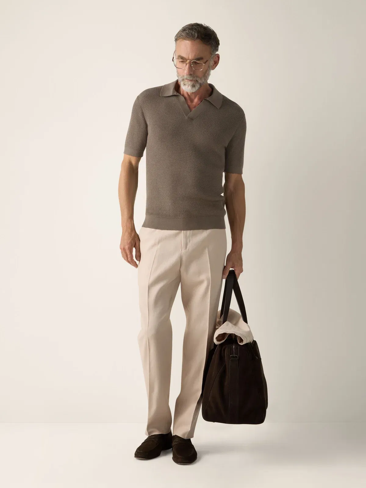 Zegna Dark Taupe Premium Cotton Polo Shirt
