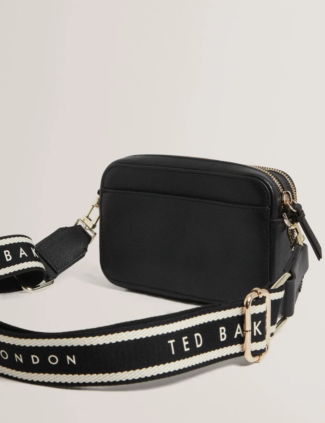Ted Baker Linzie Small Leather Webbing Crossbody Camera Bag In Black Women's