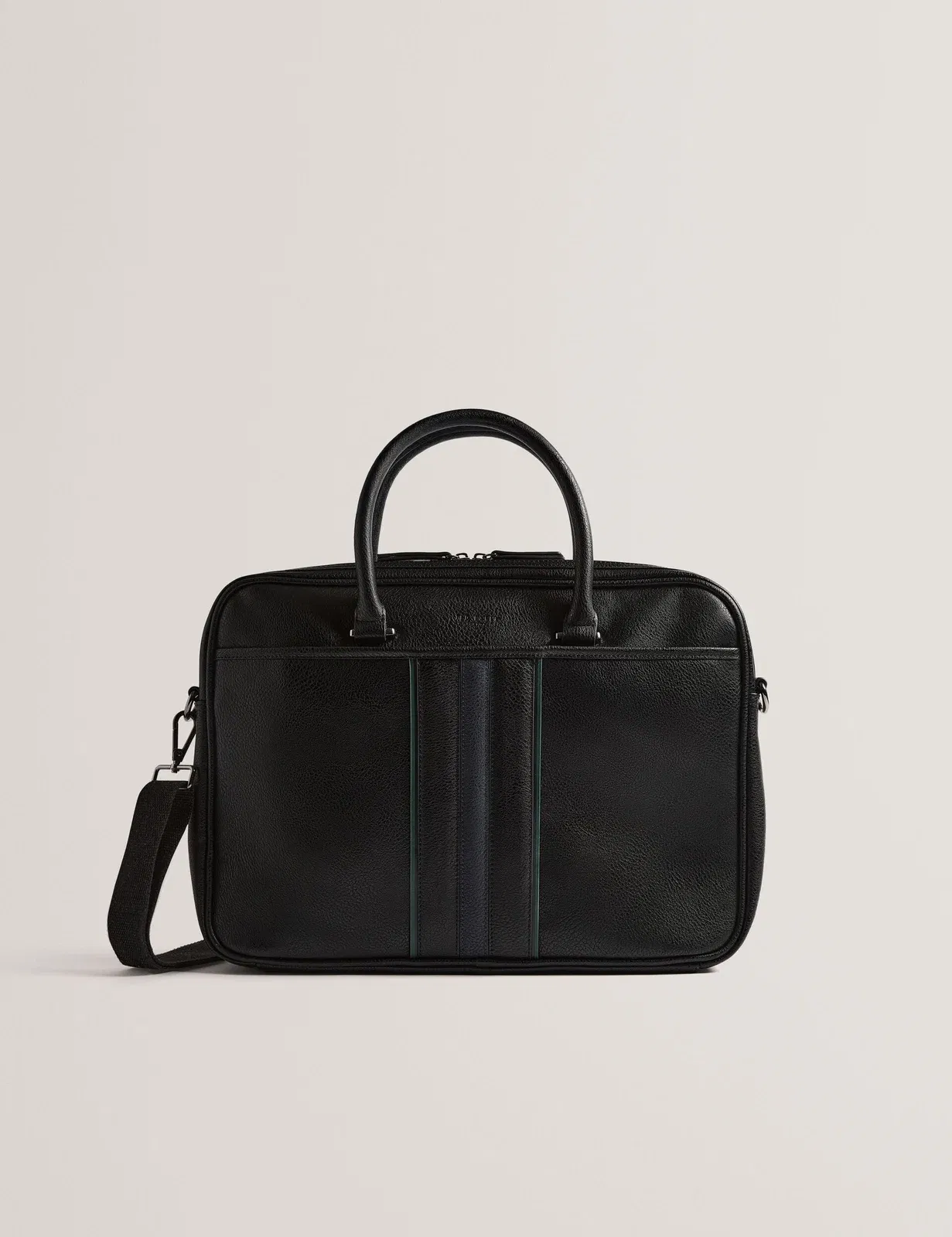 Ted Baker Kenriik Faux Leather Striped Panel Laptop Bag Black