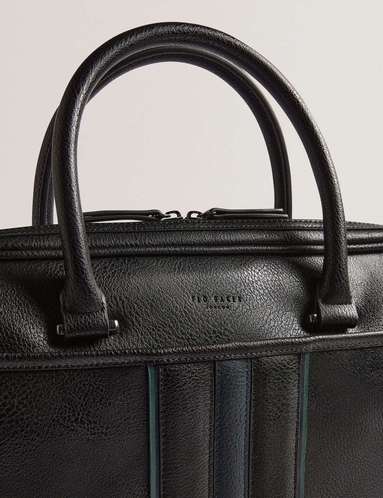 Ted Baker Kenriik Faux Leather Striped Panel Laptop Bag Black