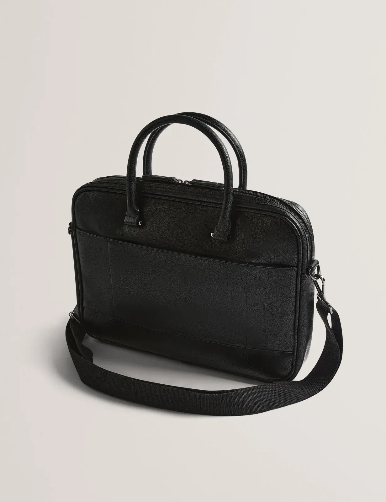 Ted Baker Kenriik Faux Leather Striped Panel Laptop Bag Black