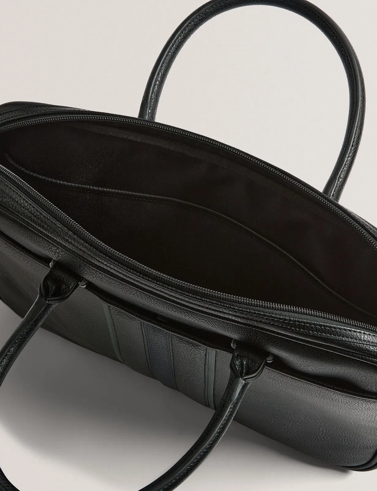 Ted Baker Kenriik Faux Leather Striped Panel Laptop Bag Black