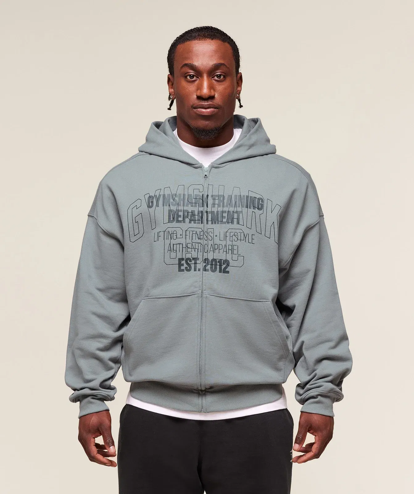 Gymshark Authentic Apparel Zip Up Hoodie Smokey Grey