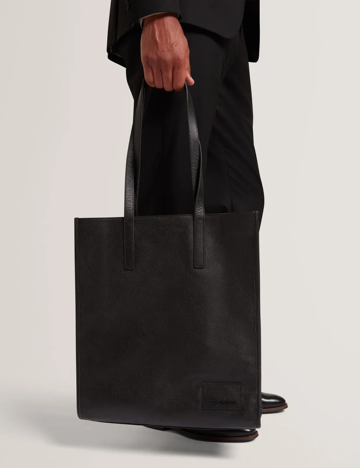 Ted Baker Griffis Grained Leather Tall Tote Bag Black