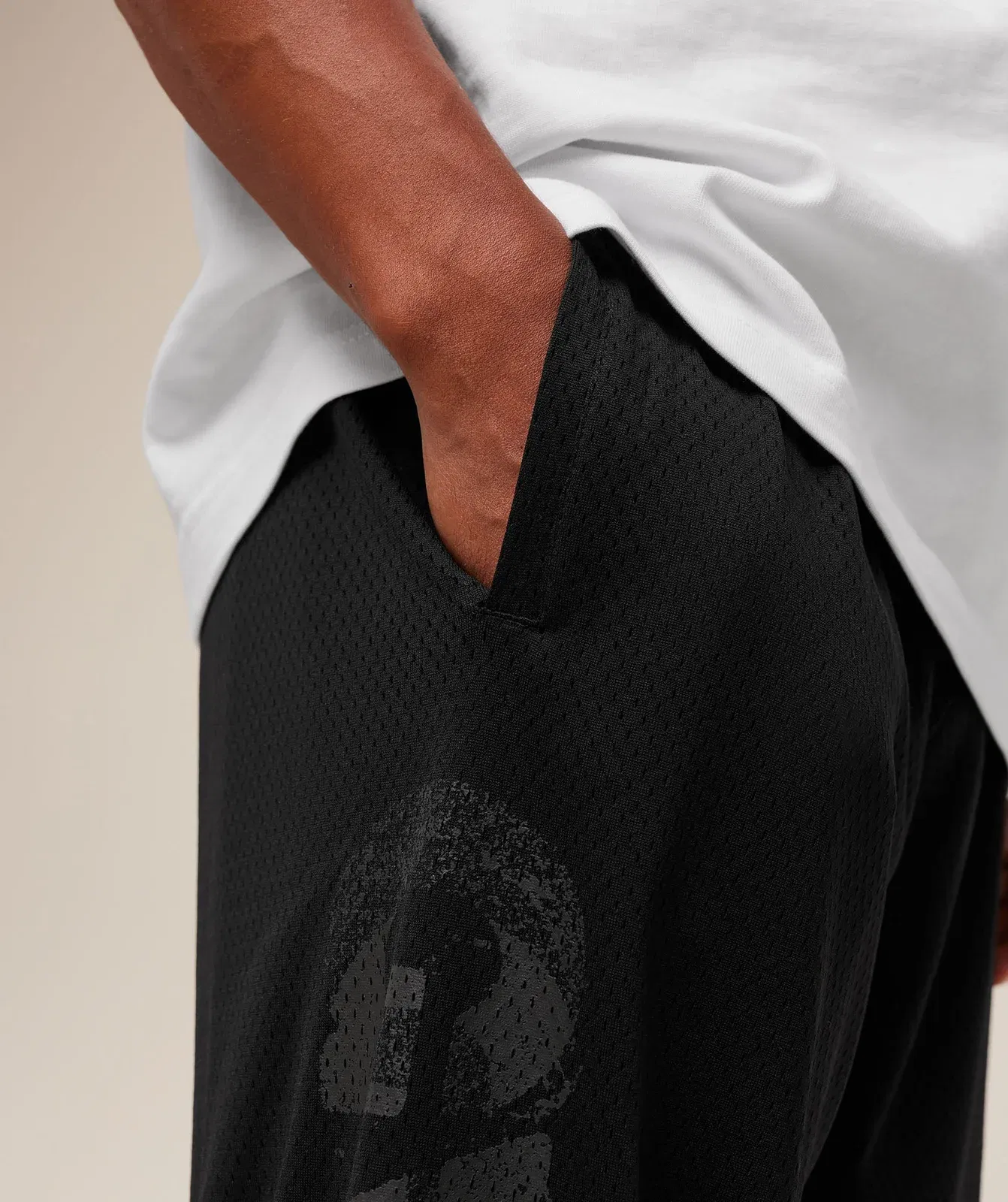 Gymshark Graphic Wordmark Mesh Wide Leg Pants Black
