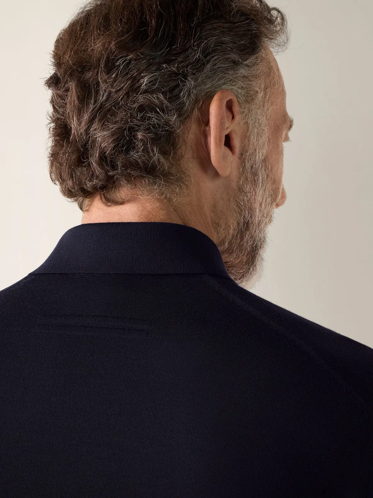 Zegna Navy Blue Wool Polo Shirt