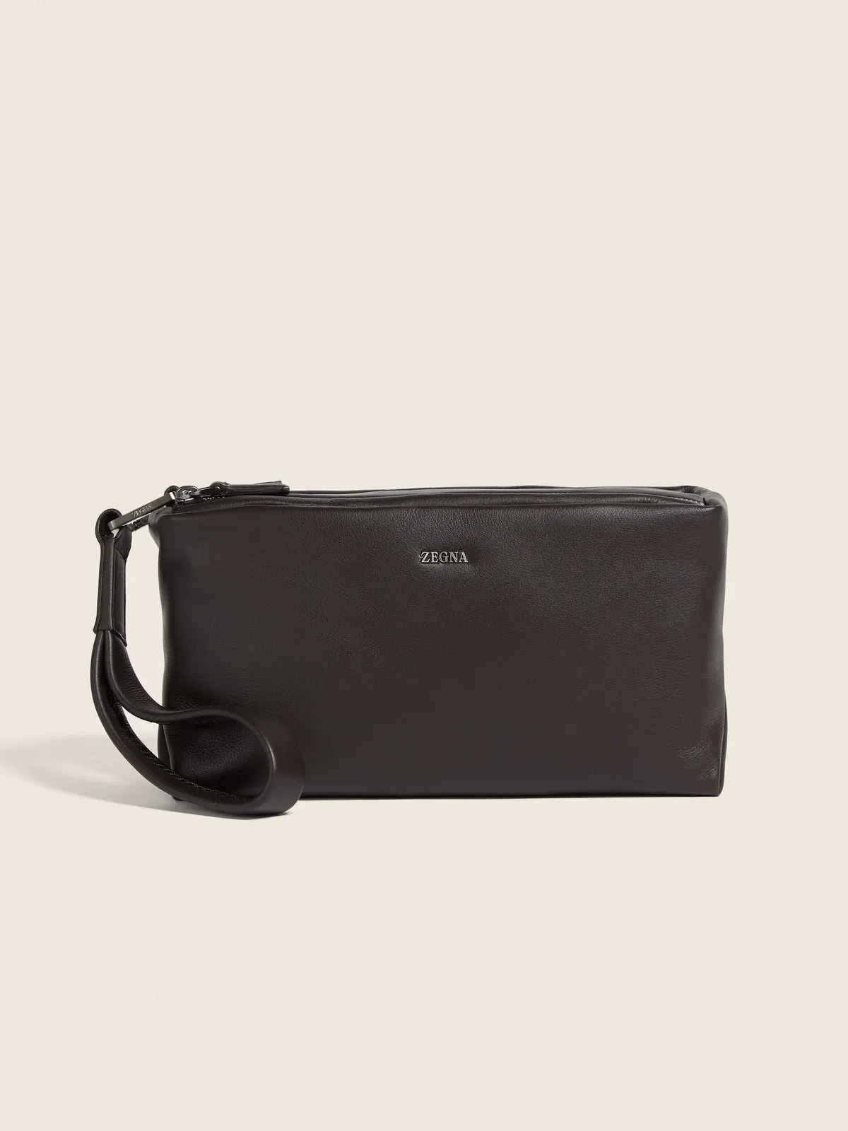 Zegna Dark Brown Secondskin Softy Pouch