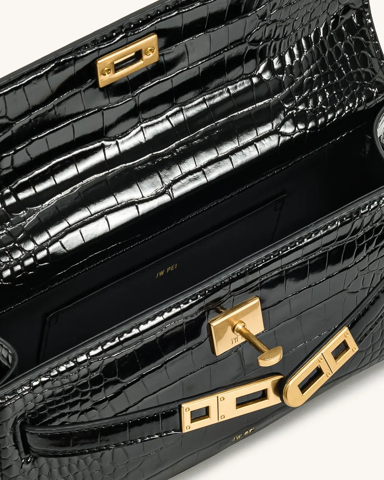 Jw Pei Noor Top Handle Bag Black Croc