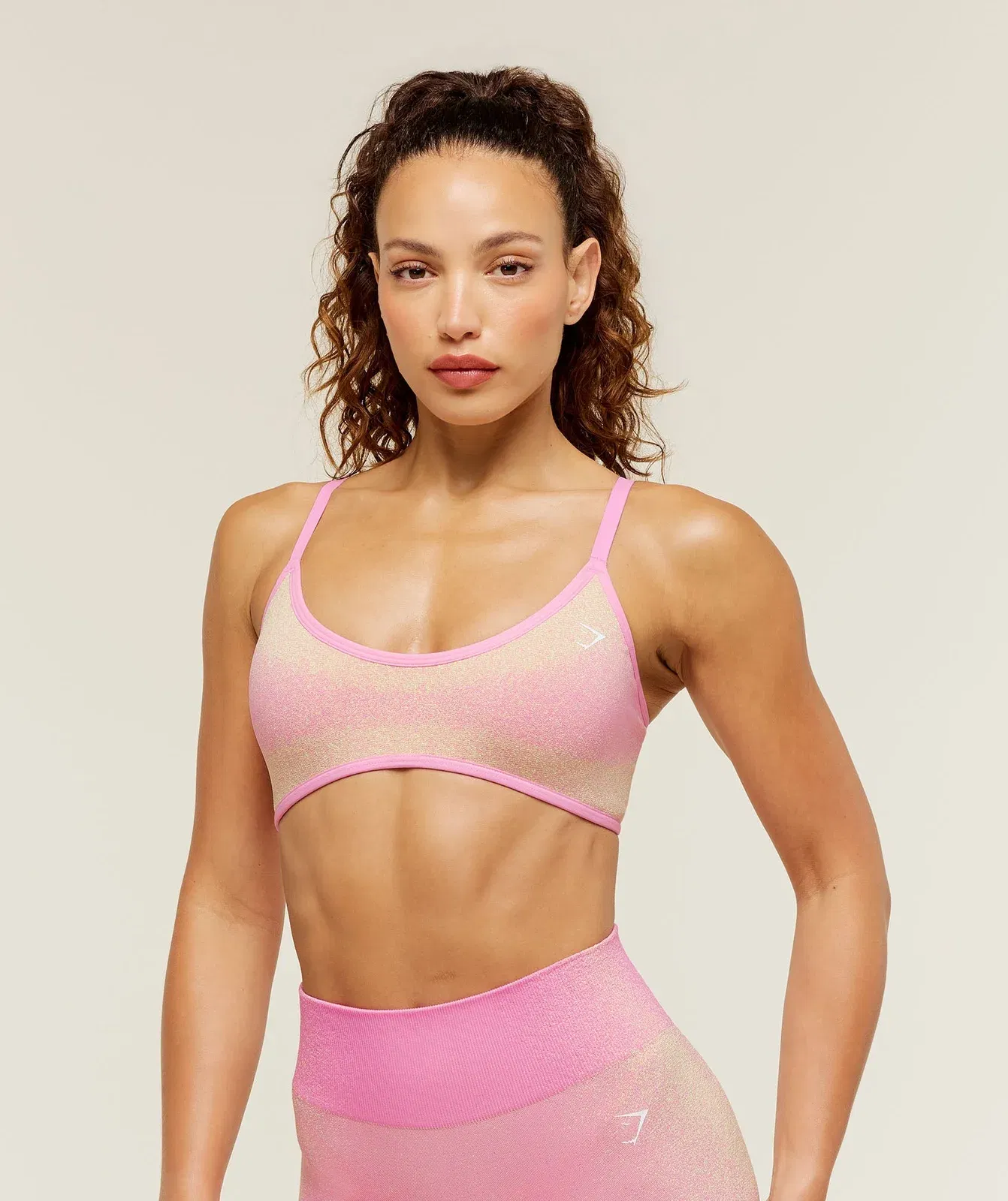 Women's Gymshark Blush Seamless Light Support Sports Bra Focus Pink