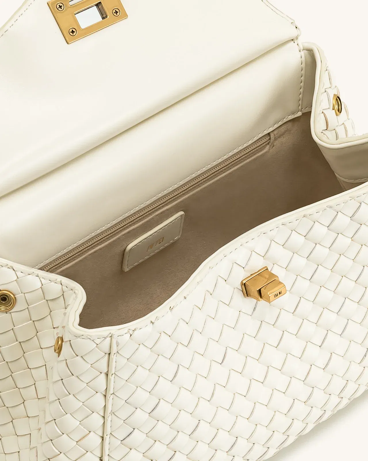 Jw Pei Lucia Classic Top Handle Woven Bag White