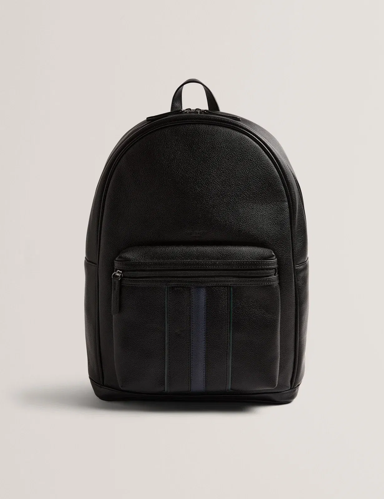 Ted Baker Keviin Faux Leather Striped Panel Backpack Black