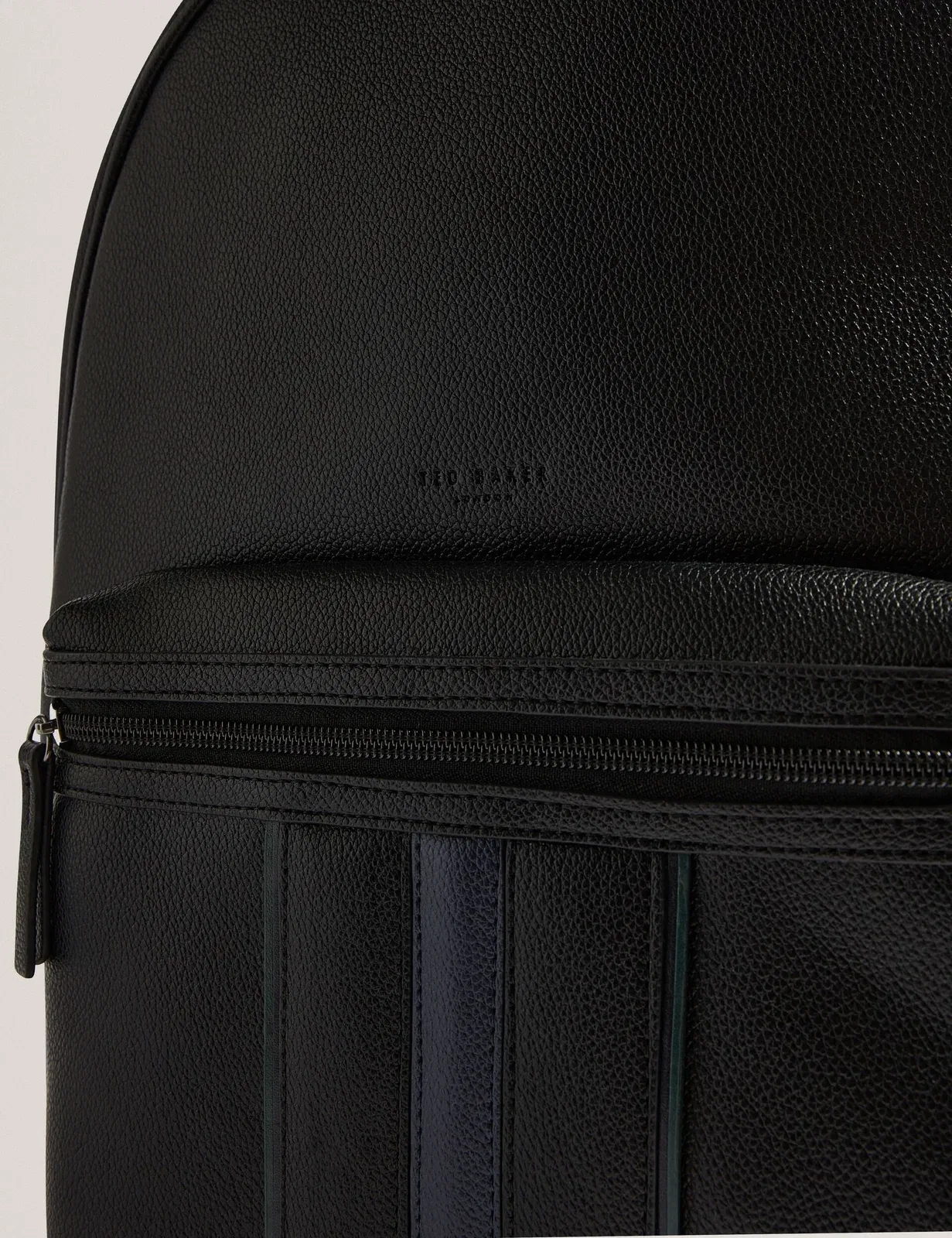 Ted Baker Keviin Faux Leather Striped Panel Backpack Black