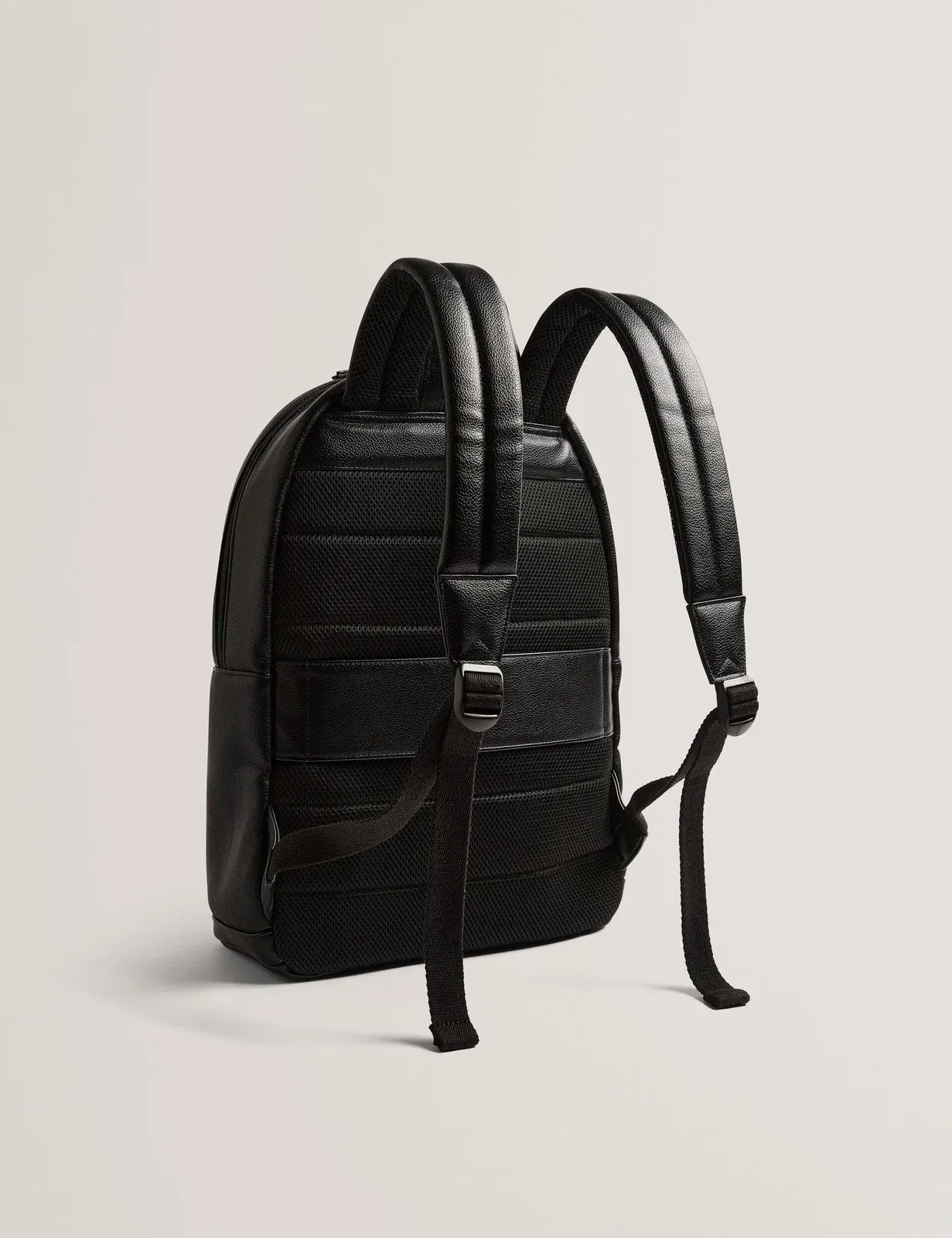 Ted Baker Keviin Faux Leather Striped Panel Backpack Black